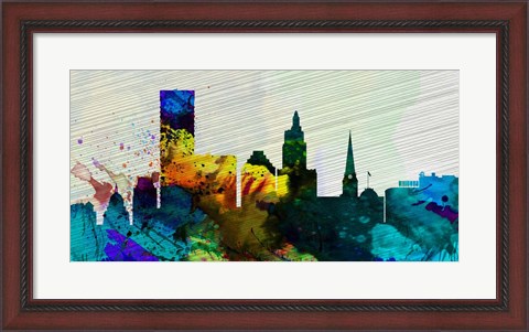Framed Providence City Skyline Print