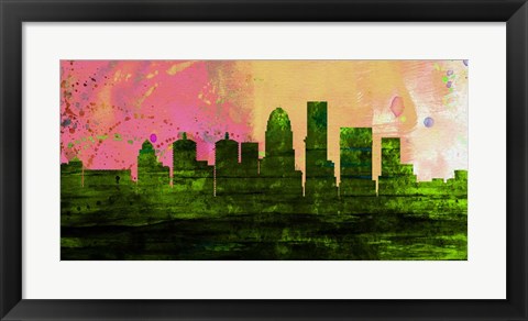 Framed Louisville City Skyline Print