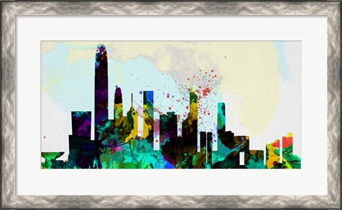Framed Hong Kong City Skyline Print