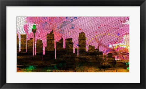 Framed Sydney City Skyline Print