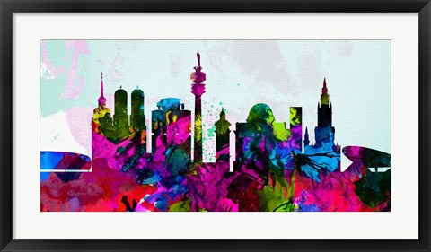 Framed Munich City Skyline Print