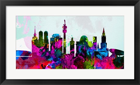 Framed Munich City Skyline Print