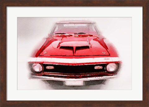 Framed 1968 Chevy Camaro Front End Print