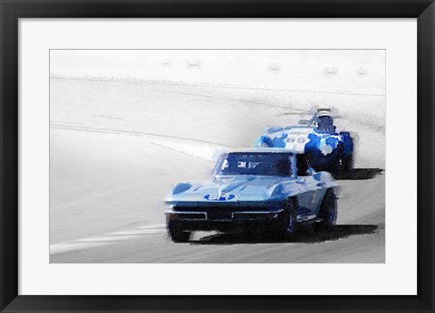 Framed Corvette and AC Cobra Shelby Print