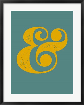 Framed Ampersand Blue and Yellow Print