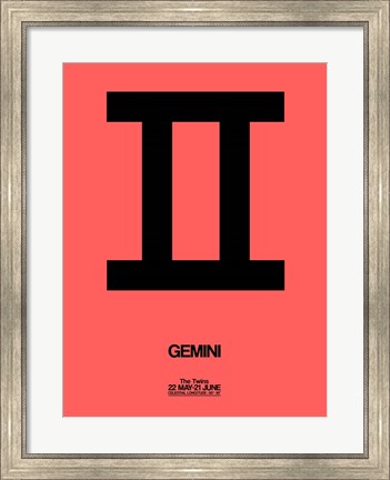 Framed Gemini Zodiac Sign Black Print