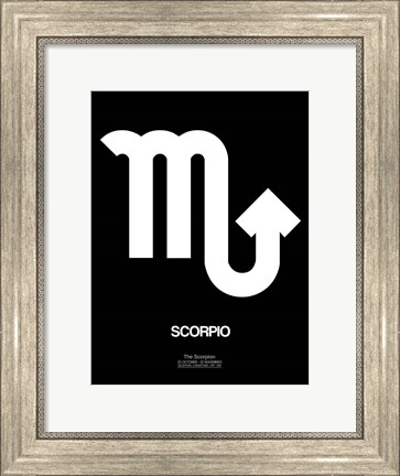 Framed Scorpio Zodiac Sign White Print