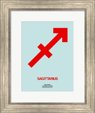 Framed Sagittarius Zodiac Sign Red Print
