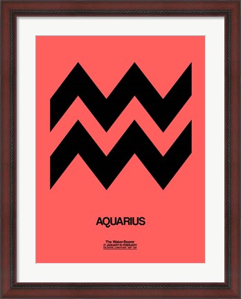 Framed Aquarius Zodiac Sign Black Print