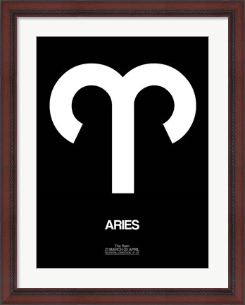 Framed Aries Zodiac Sign White Print