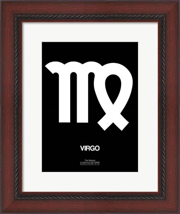 Framed Virgo Zodiac Sign White Print