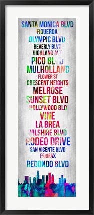 Framed Streets of Los Angeles 1 Print