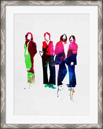 Framed Beatles Watercolor Print