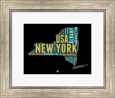 Framed New York Word Cloud 1 Print