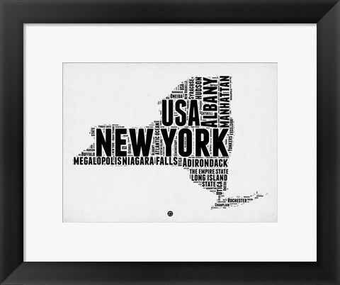 Framed New York Word Cloud 2 Print
