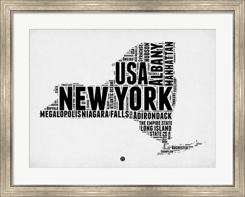 Framed New York Word Cloud 2 Print