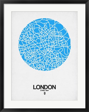 Framed London Street Map Blue Print