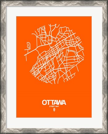 Framed Ottawa Street Map Orange Print