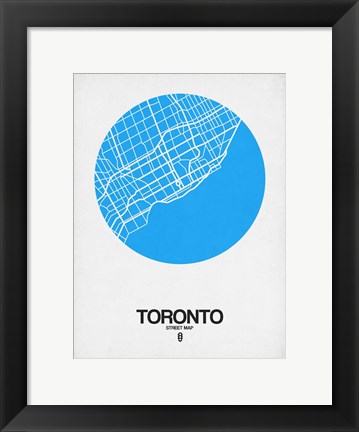 Framed Toronto Street Map Blue Print