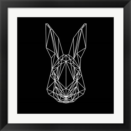 Framed Rabbit on Black Print