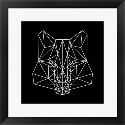 Framed Fox on  Black Print