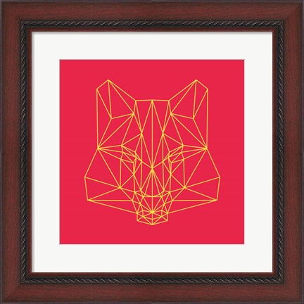 Framed Fox on Red Print