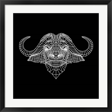 Framed Black Buffalo Mesh Print
