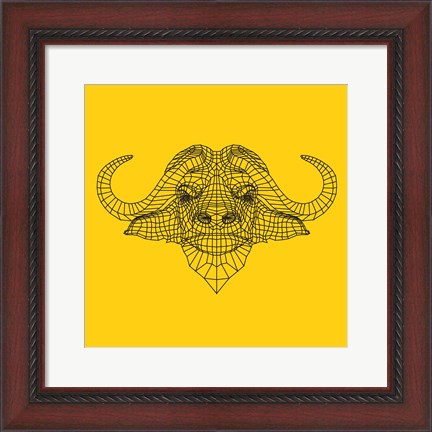 Framed Yellow Buffalo Mesh Print