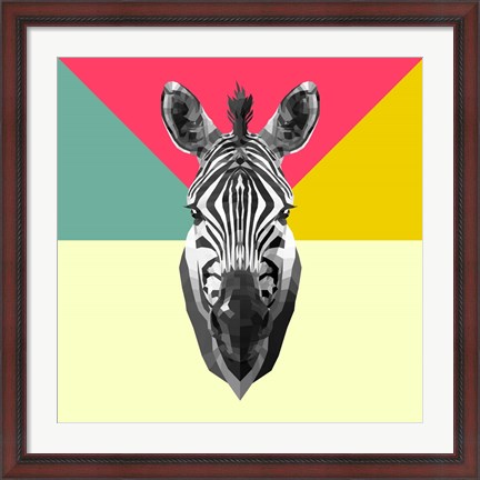 Framed Party Zebra Head Print