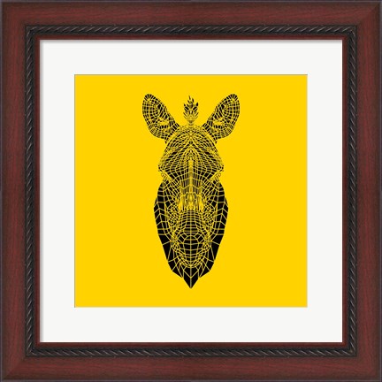 Framed Yellow Zebra Mesh Print