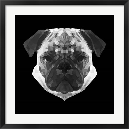 Framed Pug Head Print