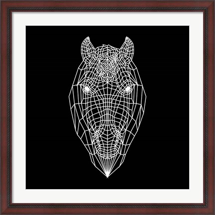 Framed Horse Head Black Mesh Print