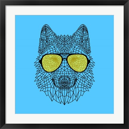 Framed Woolf in Yellow Glasses Print