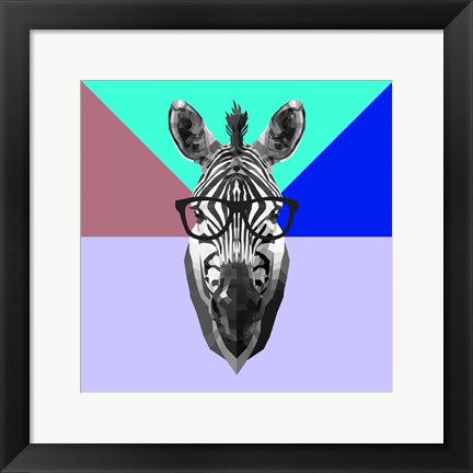 Framed Party Zebra in Glasses Print