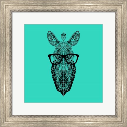 Framed Zebra in Glasses Print