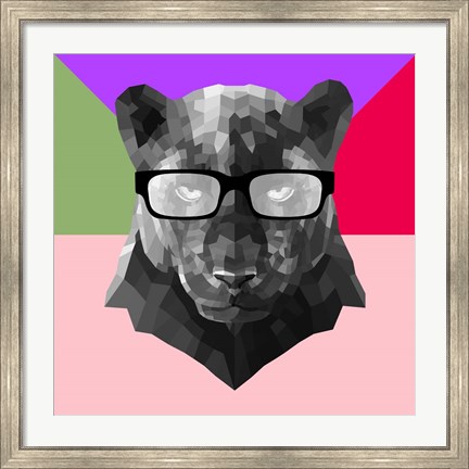 Framed Party Panther in Glasses Print