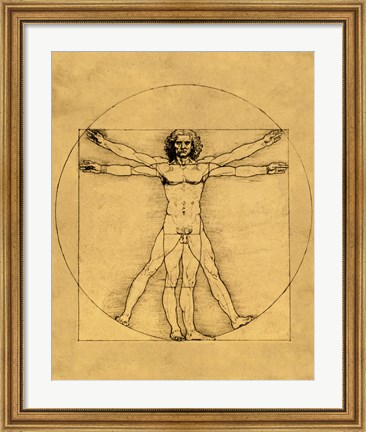 Framed Proportions of the Human Figure - Vitruvian Man Print