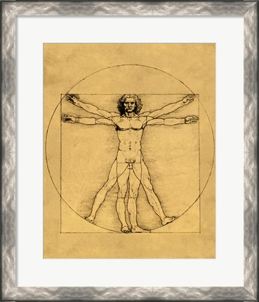 Framed Proportions of the Human Figure - Vitruvian Man Print