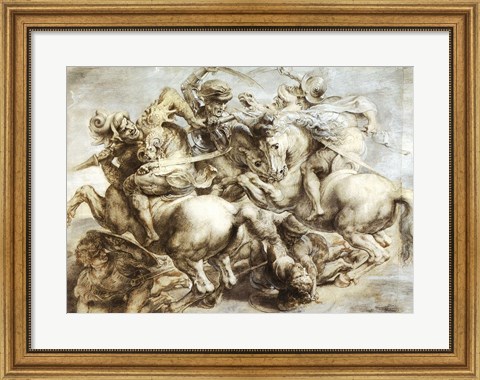 Framed Battle of Anghiari after Leonardo da Vinci Print