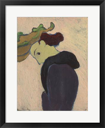 Framed Women Seen in Profile with a Green Hat, c.  1890-189 Print