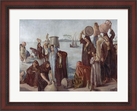 Framed Women Drawing Water from the Nile Print
