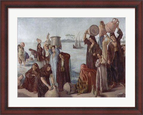 Framed Women Drawing Water from the Nile Print
