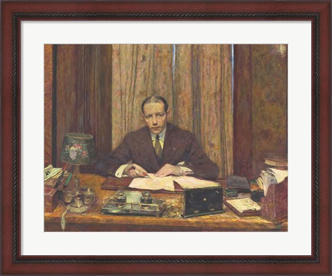 Framed Lucien Rosengart at his Desk 1930 Print