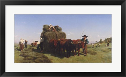 Framed Haymaking in Auvergne, 1855 Print