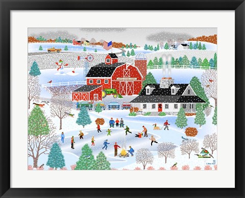 Framed Apple Pond Farm Winter Print