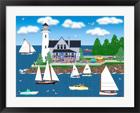 Framed Summer Lighthouse Print