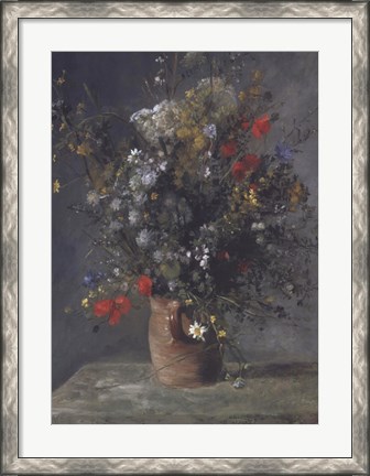 Framed Flowers in a Vase, c. 1866 Print