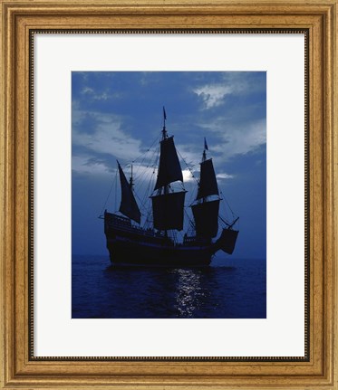 Framed Replica of Mayflower II Print