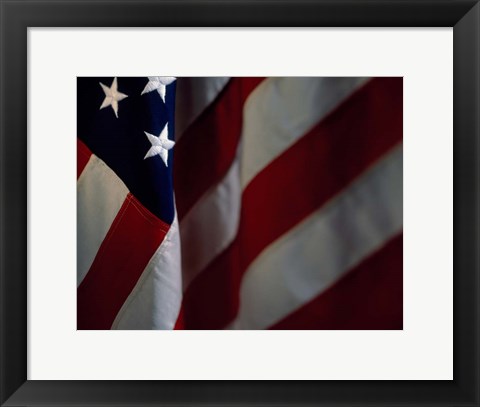 Framed Close-up of an American Flag (detail) Print