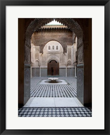 Framed Al-Attarine Madrasa built by Abu al-Hasan Ali ibn Othman, Fes, Morocco Print